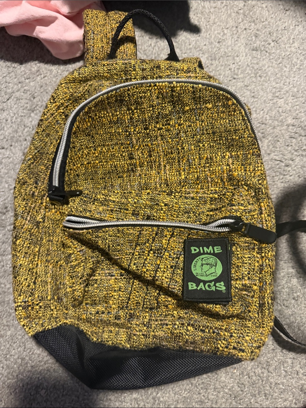 Yellow Knit Dime Bags Backpack